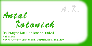 antal kolonich business card
